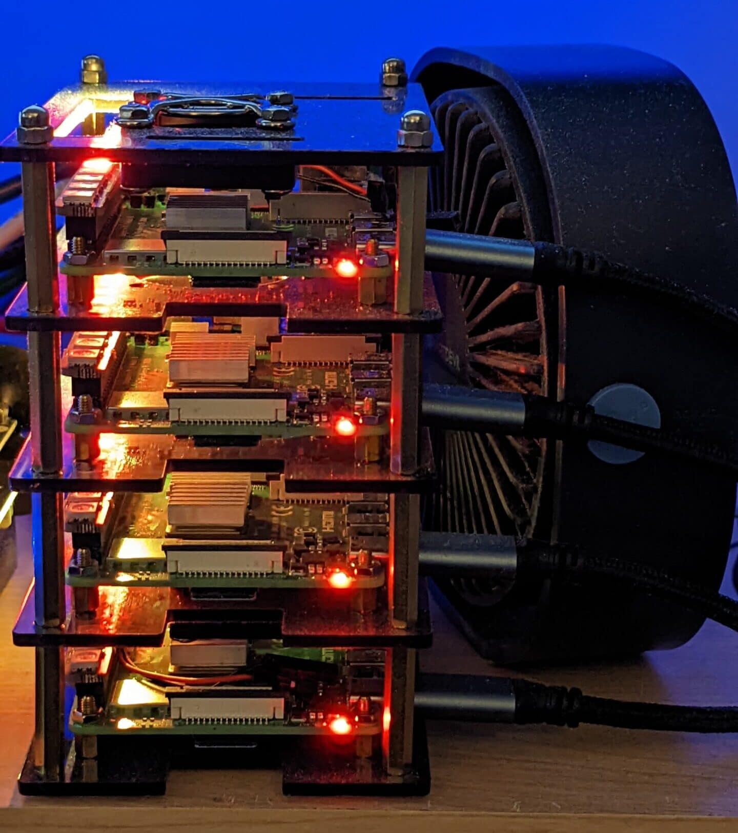 Cooled Raspberry Pi Cluster